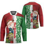 Meri Kirihimete New Zealand Personalised Hockey Jersey Cute Santa NZ Animals and Pohutukawa