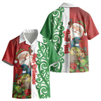 Meri Kirihimete New Zealand Personalised Kid Hawaiian Shirt Cute Santa NZ Animals and Pohutukawa LT14