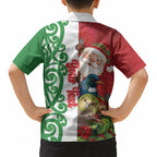 Meri Kirihimete New Zealand Personalised Kid Hawaiian Shirt Cute Santa NZ Animals and Pohutukawa LT14
