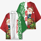 Meri Kirihimete New Zealand Personalised Kimono Cute Santa NZ Animals and Pohutukawa