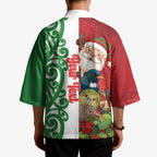 Meri Kirihimete New Zealand Personalised Kimono Cute Santa NZ Animals and Pohutukawa