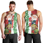 Meri Kirihimete New Zealand Personalised Men Tank Top Cute Santa NZ Animals and Pohutukawa