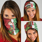 Meri Kirihimete New Zealand Neck Gaiter Cute Santa NZ Animals and Pohutukawa