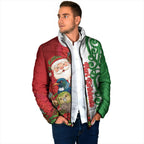 Meri Kirihimete New Zealand Personalised Padded Jacket Cute Santa NZ Animals and Pohutukawa