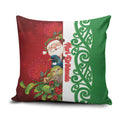 Meri Kirihimete New Zealand Pillow Cover Cute Santa NZ Animals and Pohutukawa