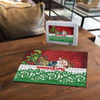 Meri Kirihimete New Zealand Puzzle Cute Santa NZ Animals and Pohutukawa