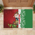 Meri Kirihimete New Zealand Rubber Doormat Cute Santa NZ Animals and Pohutukawa