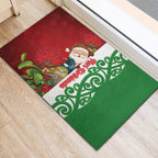 Meri Kirihimete New Zealand Rubber Doormat Cute Santa NZ Animals and Pohutukawa