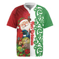 Meri Kirihimete New Zealand Personalised Rugby Jersey Cute Santa NZ Animals and Pohutukawa