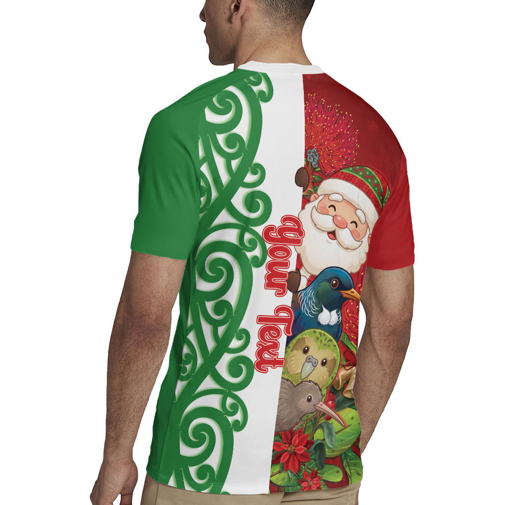Meri Kirihimete New Zealand Personalised Rugby Jersey Cute Santa NZ Animals and Pohutukawa