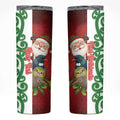 Meri Kirihimete New Zealand Personalised Skinny Tumbler Cute Santa NZ Animals and Pohutukawa