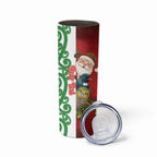 Meri Kirihimete New Zealand Personalised Skinny Tumbler Cute Santa NZ Animals and Pohutukawa