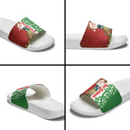 Meri Kirihimete New Zealand Slide Sandals Cute Santa NZ Animals and Pohutukawa