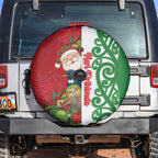 Meri Kirihimete New Zealand Spare Tire Cover Cute Santa NZ Animals and Pohutukawa