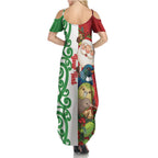 Meri Kirihimete New Zealand Personalised Summer Maxi Dress Cute Santa NZ Animals and Pohutukawa