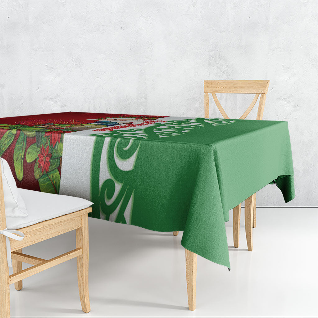 Meri Kirihimete New Zealand Tablecloth Cute Santa NZ Animals and Pohutukawa