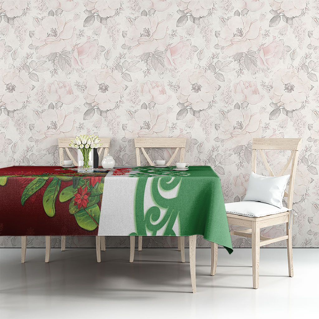 Meri Kirihimete New Zealand Tablecloth Cute Santa NZ Animals and Pohutukawa