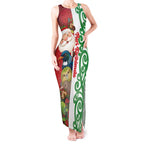 Meri Kirihimete New Zealand Personalised Tank Maxi Dress Cute Santa NZ Animals and Pohutukawa