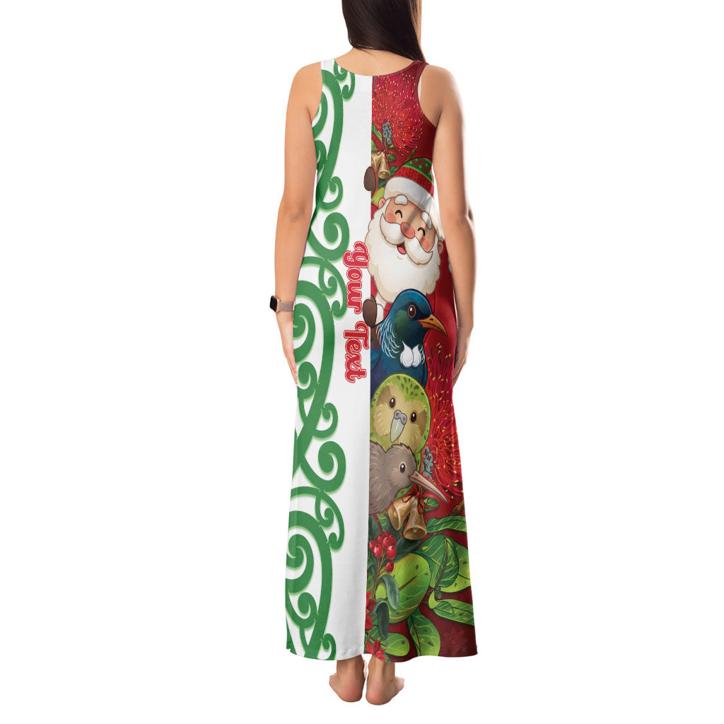 Meri Kirihimete New Zealand Personalised Tank Maxi Dress Cute Santa NZ Animals and Pohutukawa