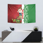 Meri Kirihimete New Zealand Tapestry Cute Santa NZ Animals and Pohutukawa