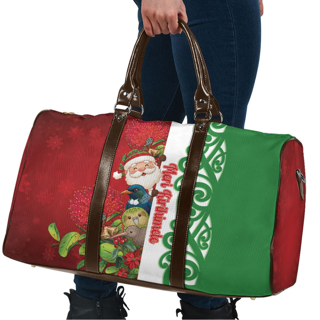 Meri Kirihimete New Zealand Travel Bag Cute Santa NZ Animals and Pohutukawa