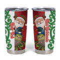 Meri Kirihimete New Zealand Personalised Tumbler Cup Cute Santa NZ Animals and Pohutukawa