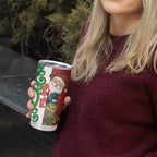 Meri Kirihimete New Zealand Personalised Tumbler Cup Cute Santa NZ Animals and Pohutukawa