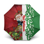 Meri Kirihimete New Zealand Umbrella Cute Santa NZ Animals and Pohutukawa