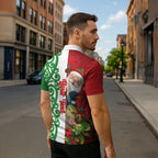 Meri Kirihimete New Zealand Personalised Zipper Polo Shirt Cute Santa NZ Animals and Pohutukawa
