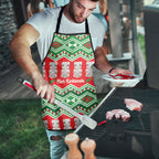 New Zealand Christmas In July Apron Meri Kirihimete Hei Tiki Taniko Motifs Seamless