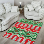 New Zealand Christmas In July Area Rug Meri Kirihimete Hei Tiki Taniko Motifs Seamless