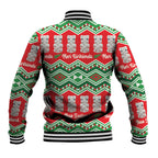 New Zealand Christmas In July Baseball Jacket Meri Kirihimete Hei Tiki Taniko Motifs Seamless