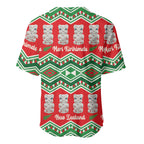 New Zealand Christmas In July Baseball Jersey Meri Kirihimete Hei Tiki Taniko Motifs Seamless
