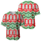 New Zealand Christmas In July Baseball Jersey Meri Kirihimete Hei Tiki Taniko Motifs Seamless
