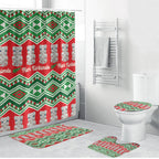 New Zealand Christmas In July Bathroom Set Meri Kirihimete Hei Tiki Taniko Motifs Seamless