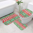 New Zealand Christmas In July Bathroom Set Meri Kirihimete Hei Tiki Taniko Motifs Seamless