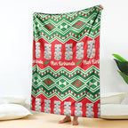 New Zealand Christmas In July Blanket Meri Kirihimete Hei Tiki Taniko Motifs Seamless