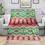 New Zealand Christmas In July Blanket Meri Kirihimete Hei Tiki Taniko Motifs Seamless