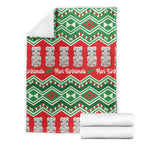 New Zealand Christmas In July Blanket Meri Kirihimete Hei Tiki Taniko Motifs Seamless