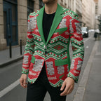 New Zealand Christmas In July Blazer Meri Kirihimete Hei Tiki Taniko Motifs Seamless