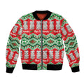 New Zealand Christmas In July Bomber Jacket Meri Kirihimete Hei Tiki Taniko Motifs Seamless