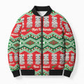 New Zealand Christmas In July Bomber Puffer Jacket Meri Kirihimete Hei Tiki Taniko Motifs Seamless