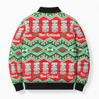 New Zealand Christmas In July Bomber Puffer Jacket Meri Kirihimete Hei Tiki Taniko Motifs Seamless