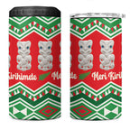 New Zealand Christmas In July 4 in 1 Can Cooler Tumbler Meri Kirihimete Hei Tiki Taniko Motifs Seamless