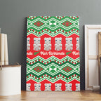 New Zealand Christmas In July Canvas Wall Art Meri Kirihimete Hei Tiki Taniko Motifs Seamless