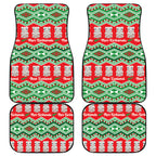 New Zealand Christmas In July Car Mats Meri Kirihimete Hei Tiki Taniko Motifs Seamless