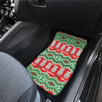 New Zealand Christmas In July Car Mats Meri Kirihimete Hei Tiki Taniko Motifs Seamless