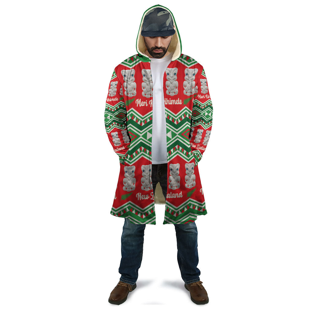 New Zealand Christmas In July Cloak Meri Kirihimete Hei Tiki Taniko Motifs Seamless