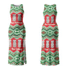 New Zealand Christmas In July Couples Matching Tank Maxi Dress and Hawaiian Shirt Meri Kirihimete Hei Tiki Taniko Motifs Seamless LT14