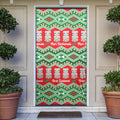 New Zealand Christmas In July Door Cover Meri Kirihimete Hei Tiki Taniko Motifs Seamless